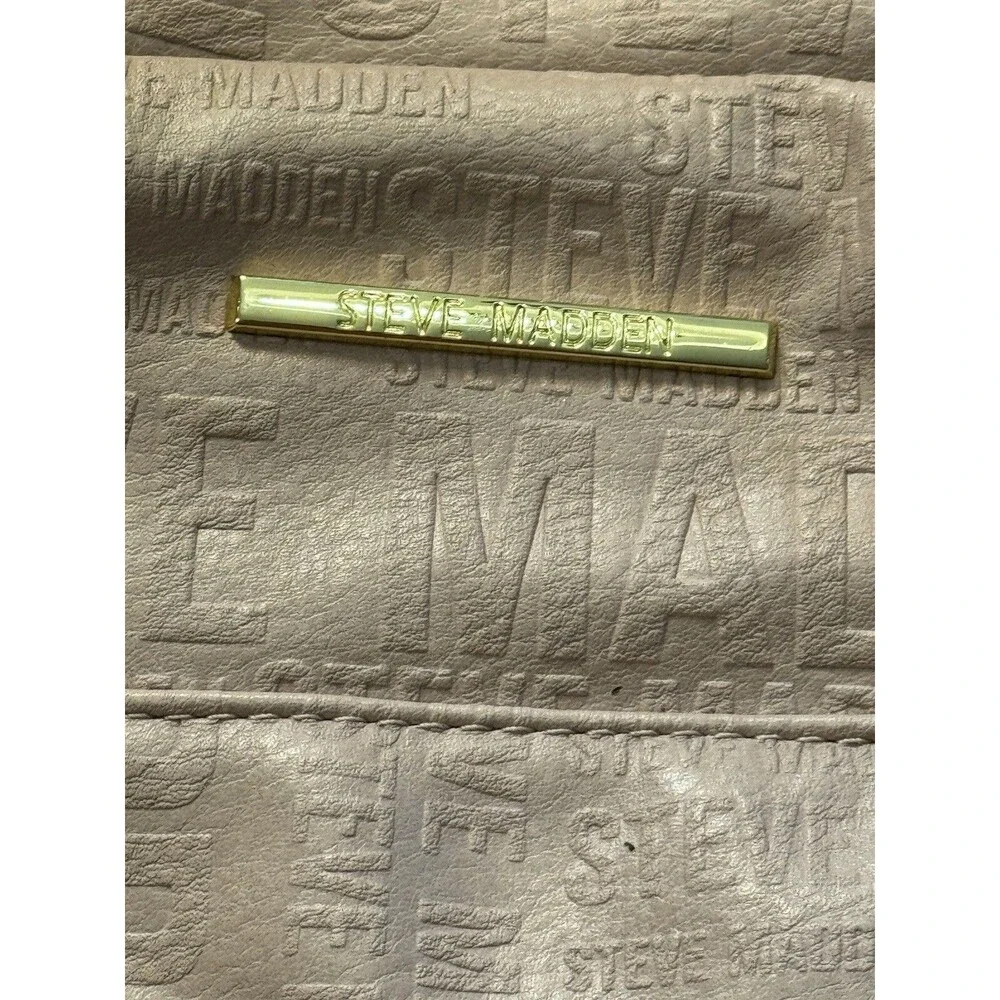 Steve Madden Bprep Blush Pink/Gold Embossed Faux Leather Backpack Purse 12